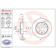 Brembo 2 x Solid Rear Brake Discs 08.E958.21-x2