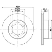 Mintex 2 x Vented Front Brake Discs MDC891-x2
