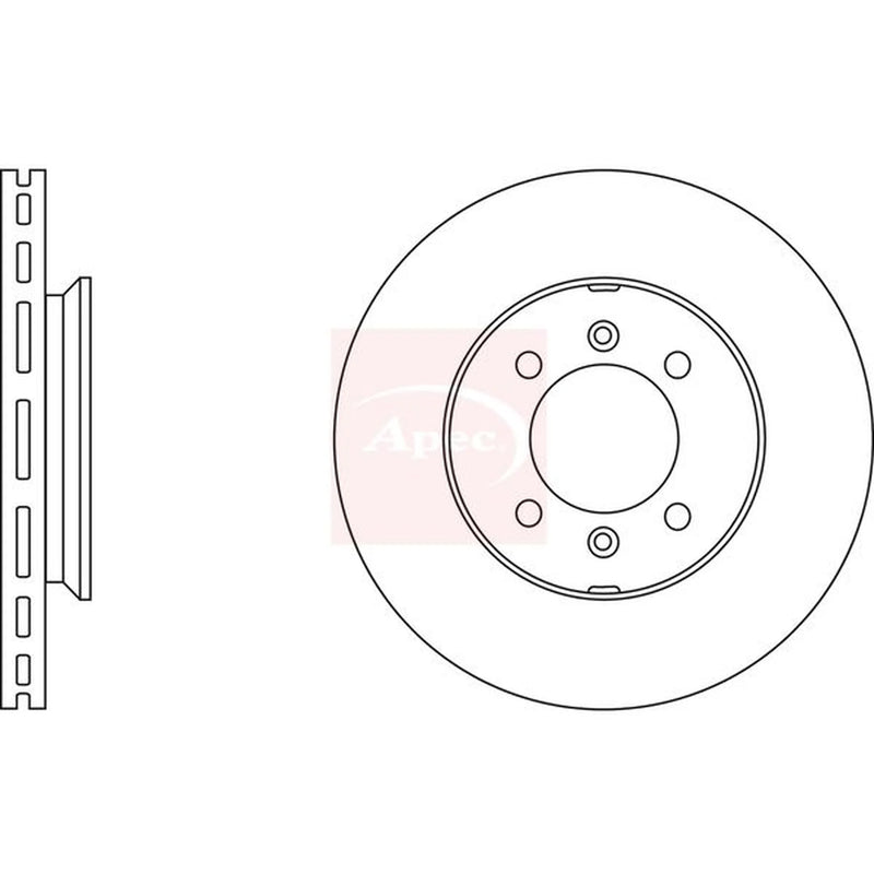 Apec 2 x Vented Front Brake Discs DSK150-x2