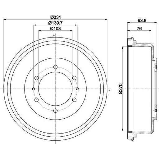 Mintex Brake Drum Assembly Rear MBD371