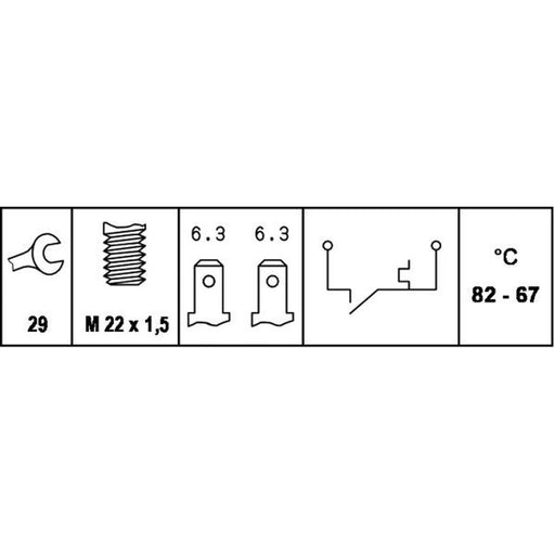 Hella Radiator Fan Temperature Switch Connectors 6ZT 007 800-011