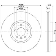 Mintex 2 x Vented Front Brake Discs MDC1765
