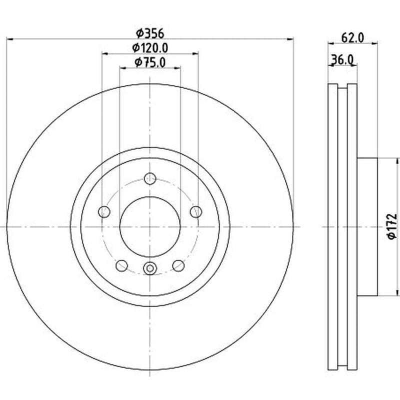 Mintex 2 x Vented Front Brake Discs MDC1765