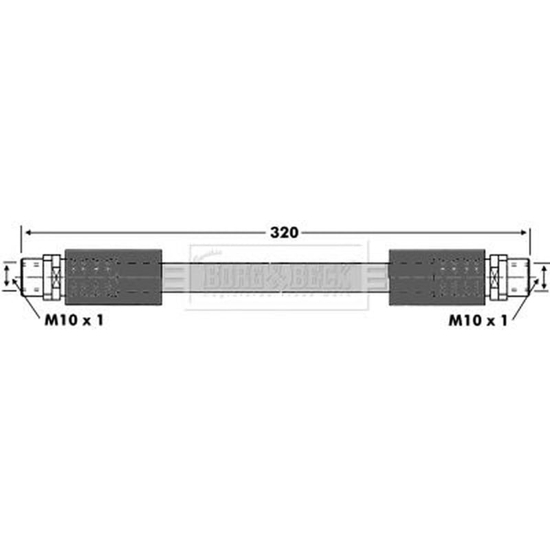 Borg & Beck Brake Hydraulic Hose Line Front Right BBH6875