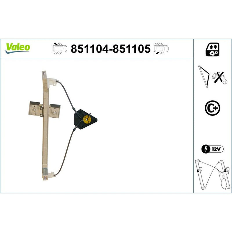 Valeo Electric Window Regulator Lifter Left Rear 851104