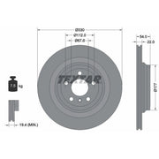 Textar 2 x Vented Rear Brake Discs 92273505-x2