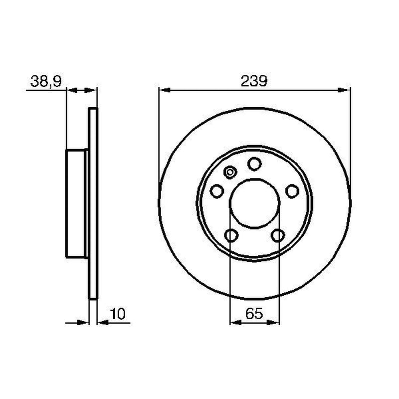 Bosch 2 x Solid Rear Brake Discs 0986478894-x2