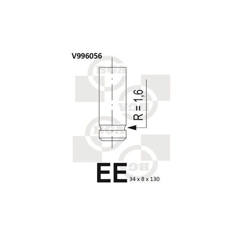 BGA Engine Exhaust Valve 34mm Head V996056