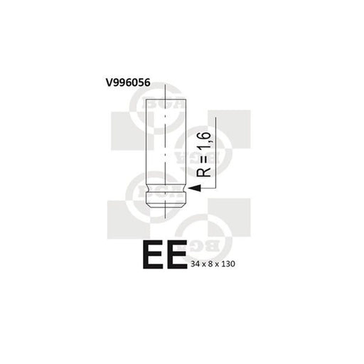 BGA Engine Exhaust Valve 34mm Head V996056