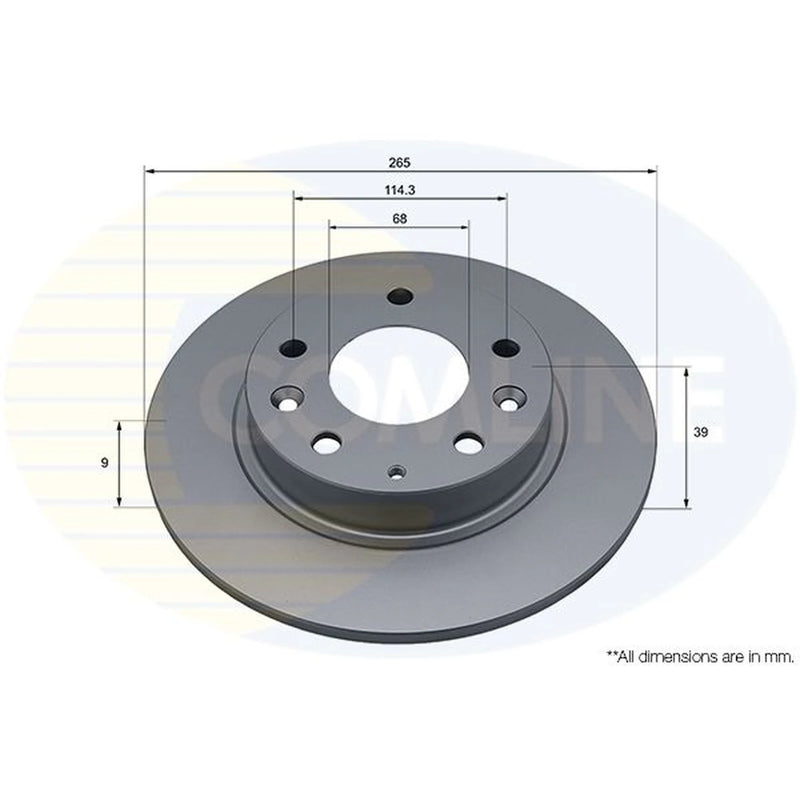 Comline 2 x Solid Rear Brake Discs ADC5269-x2