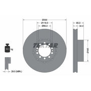 Textar 2 x Internally Vented Front Brake Discs 93192600-x2