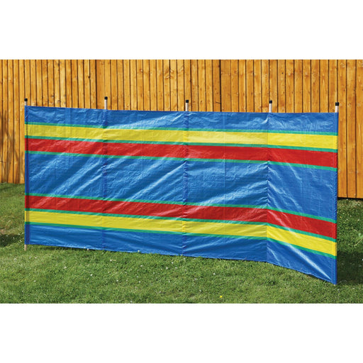 5 Pole Multicoloured Polythene Windbreak 1442 - Quest - Van Life Living