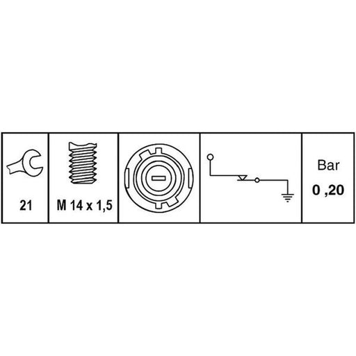 Hella Oil Pressure Sensor Switch 6ZL 009 600-051