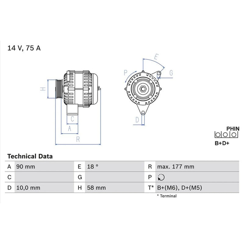 Bosch Car Alternator 12V 0 986 049 111