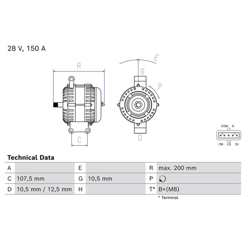 Bosch Car Alternator 12V 0 986 087 220