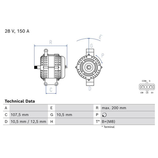 Bosch Car Alternator 12V 0 986 087 220