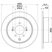 DON 2 x Solid Rear Brake Discs PCD23032-x2
