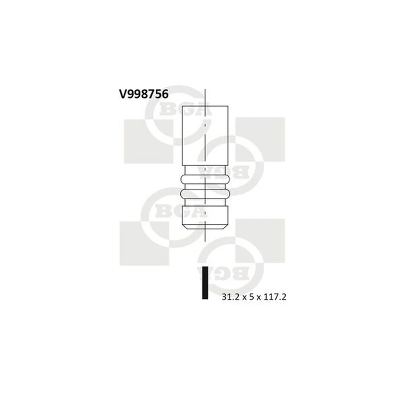 BGA Engine Intake Valve 31mm Head V998756