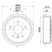 Mintex Brake Drum Assembly Rear MBD062