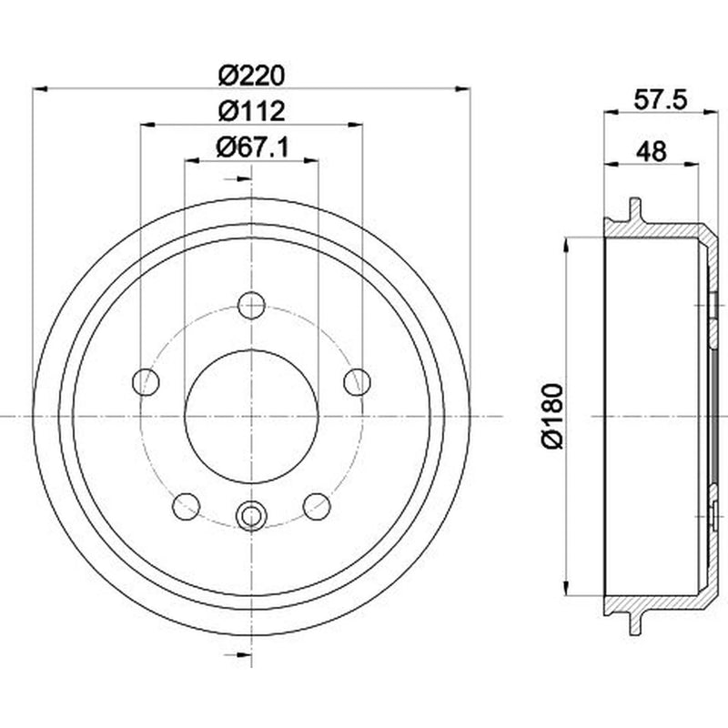 Mintex Brake Drum Assembly Rear MBD062