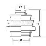 Borg & Beck Drive Shaft Bellow Kit transmission sided BCB2270