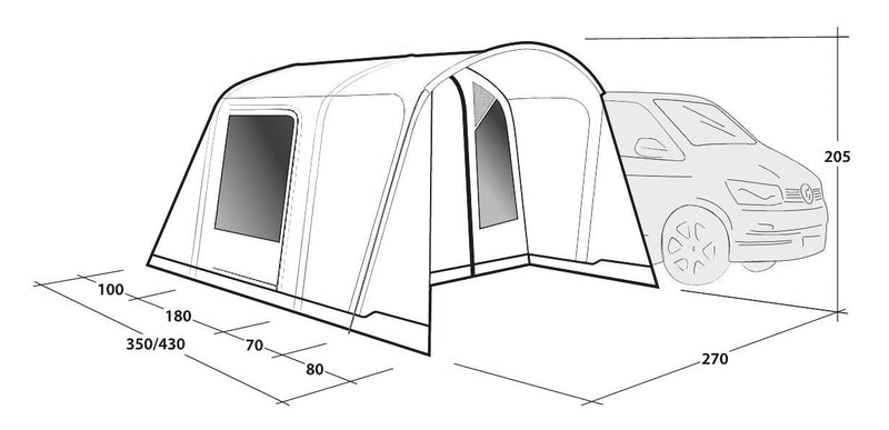 Outwell Talladega Driveaway Air Awning Grey - Outwell - Van Life Living