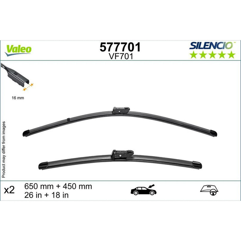 Valeo Aerotwin Front Wiper Blade Set 650mm + 450mm — 577701