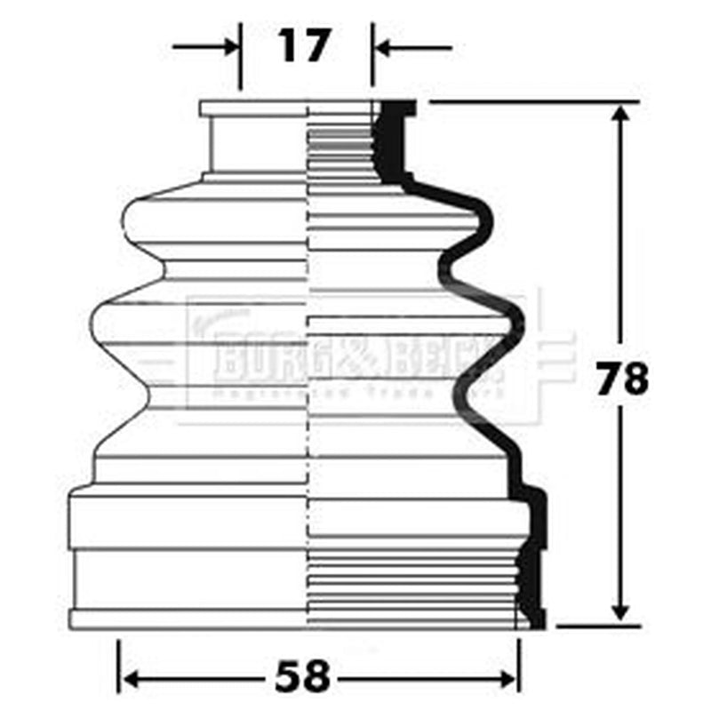 Borg & Beck Drive Shaft Bellow Kit Wheel Side BCB2382