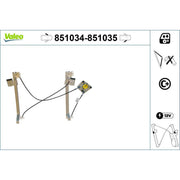 Valeo Electric Window Regulator Lifter Left Front 851034