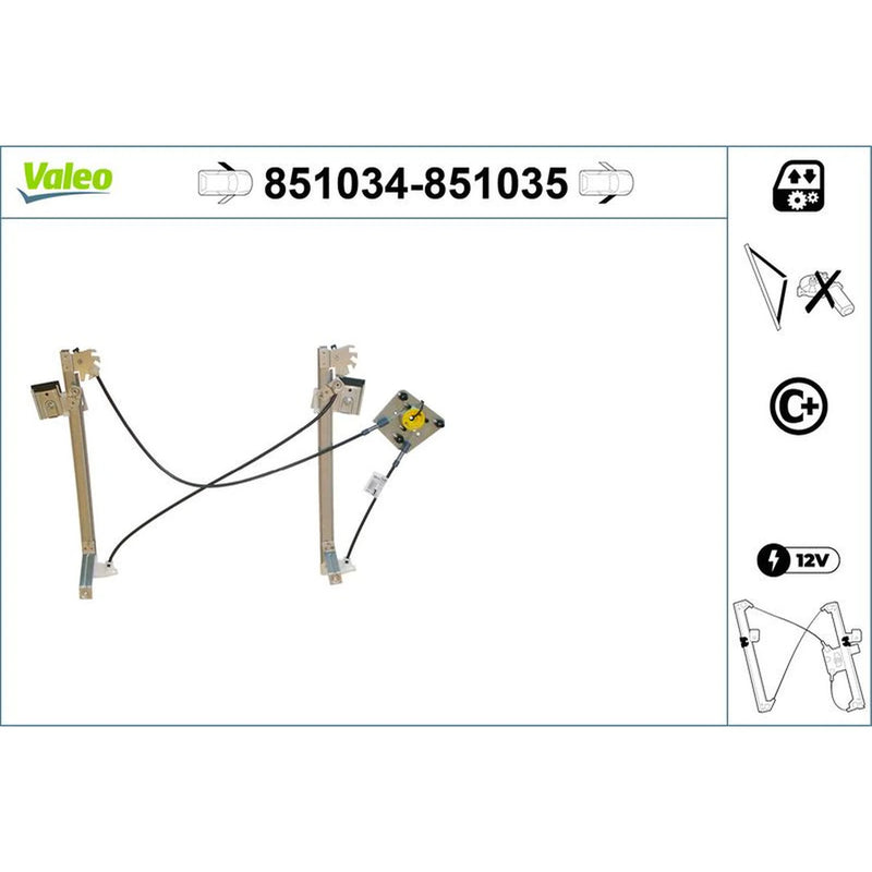 Valeo Electric Window Regulator Lifter Left Front 851034