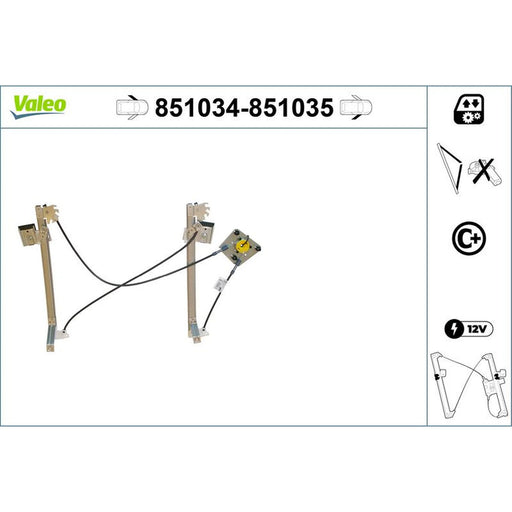 Valeo Electric Window Regulator Lifter Left Front 851034
