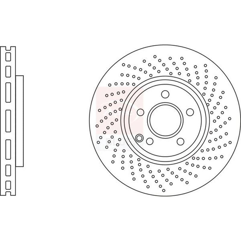 Apec 2 x Perforated/Vented Front Brake Discs SDK7153-x2