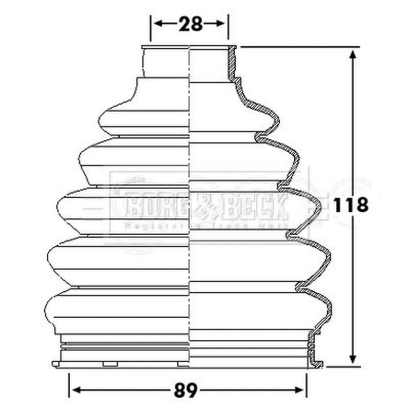 Borg & Beck Drive Shaft Bellow Kit Wheel Side Ther BCB6229