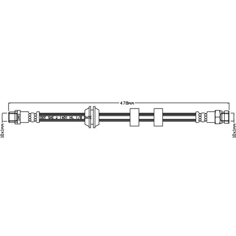 Abtex Brake Hydraulic Hose Line Right ABH1002