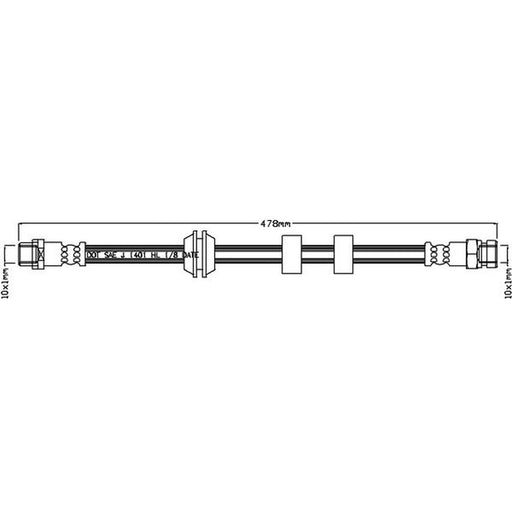Abtex Brake Hydraulic Hose Line Right ABH1002