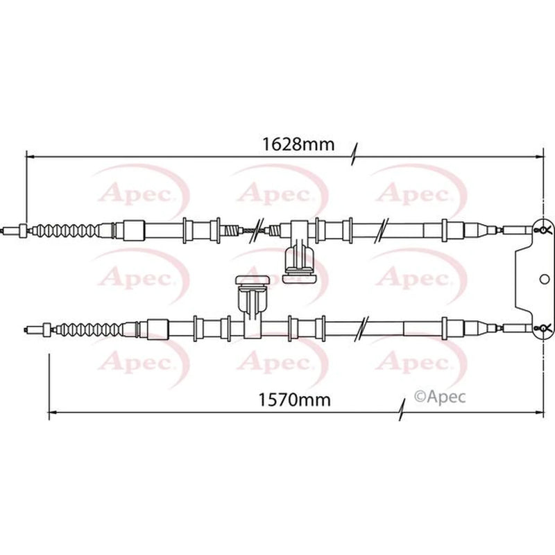 Apec Handbrake Cable Right Rear CAB1490