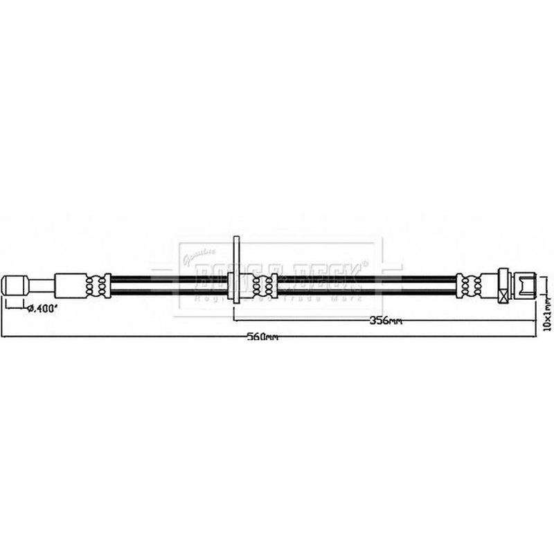 Borg & Beck Brake Hydraulic Hose Line Front Left BBH8219