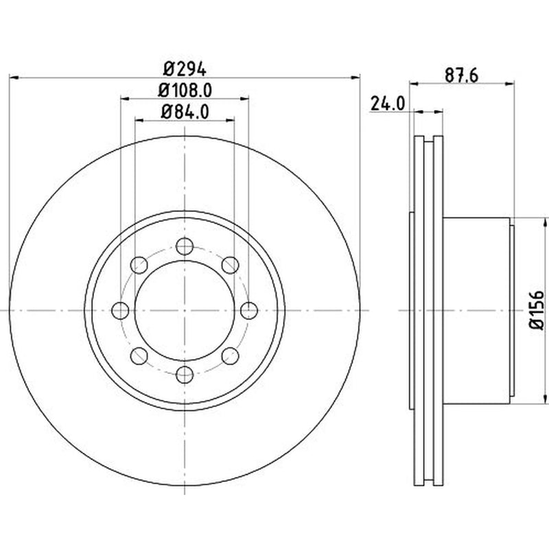 Mintex 2 x Vented Rear Brake Discs MDC2010-x2