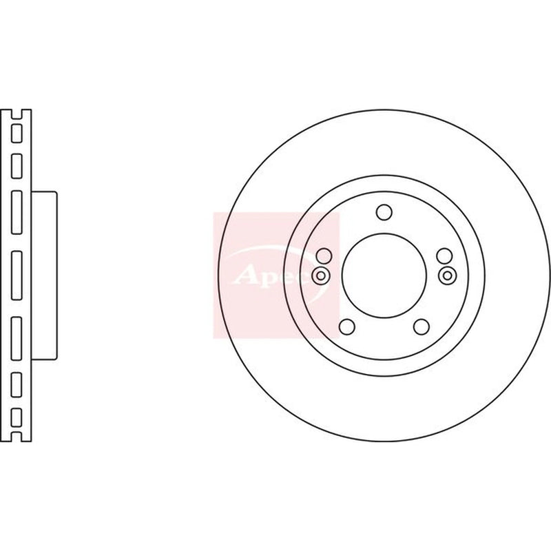 Apec 2 x Vented Front Brake Discs DSK2190-x2