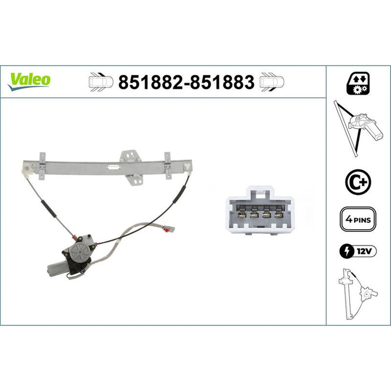 Valeo Electric Window Regulator Lifter Left Front 851882