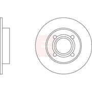 Apec 2 x Solid Rear Brake Discs DSK106-x2
