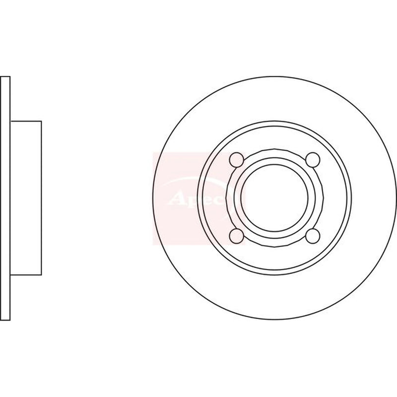 Apec 2 x Solid Rear Brake Discs DSK106-x2