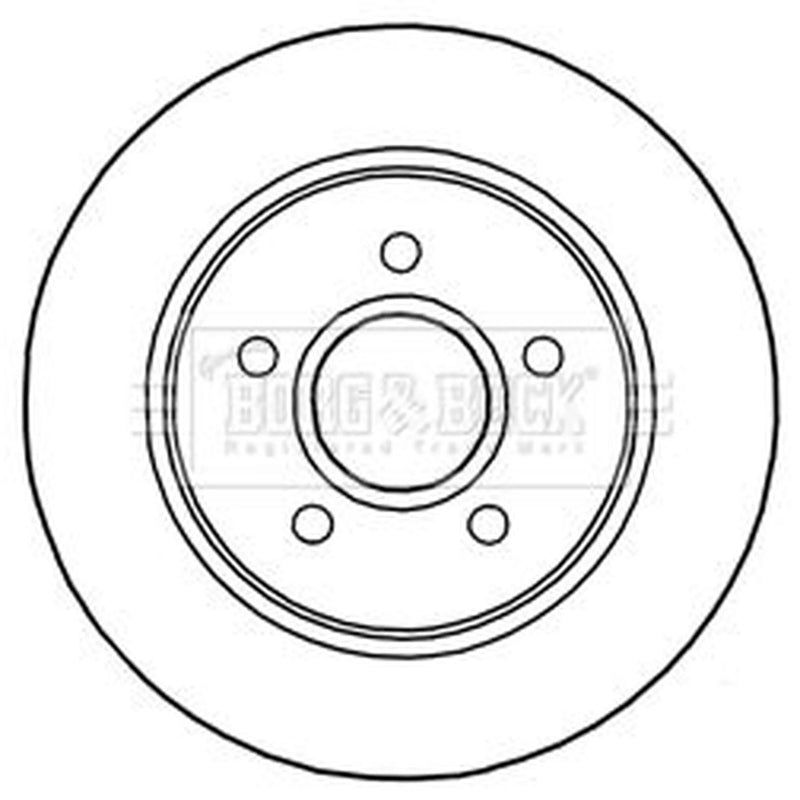 Borg & Beck 2 x Solid Rear Brake Discs BBD5241-x2