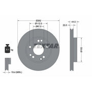 Textar 2 x Vented Front Brake Discs 92038600