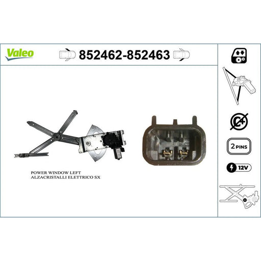 Valeo Electric Window Regulator Lifter Right Front 852463