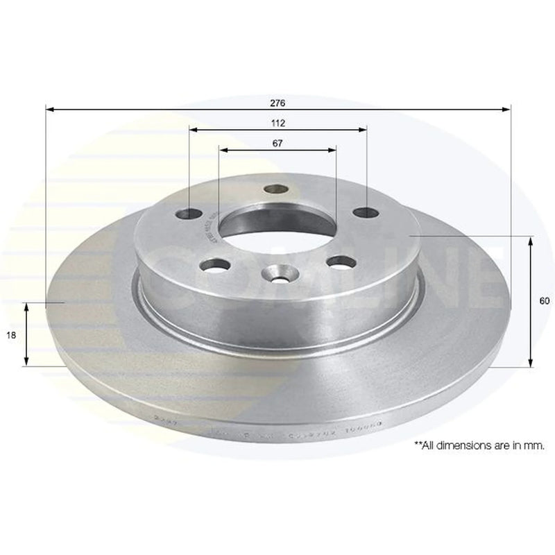 Comline 2 x Solid Front Brake Discs ADC1668-x2