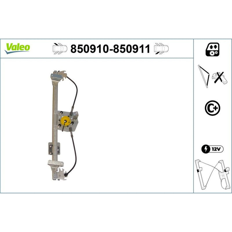 Valeo Electric Window Regulator Lifter Right Rear 850911