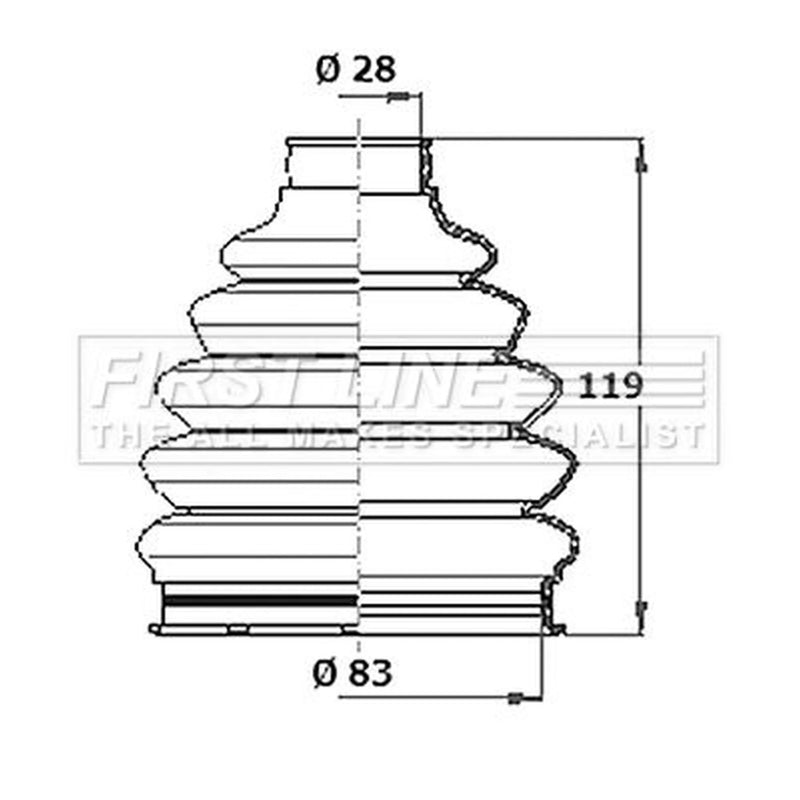First Line Drive Shaft Bellow Kit Wheel Side Thermoplast FCB6084