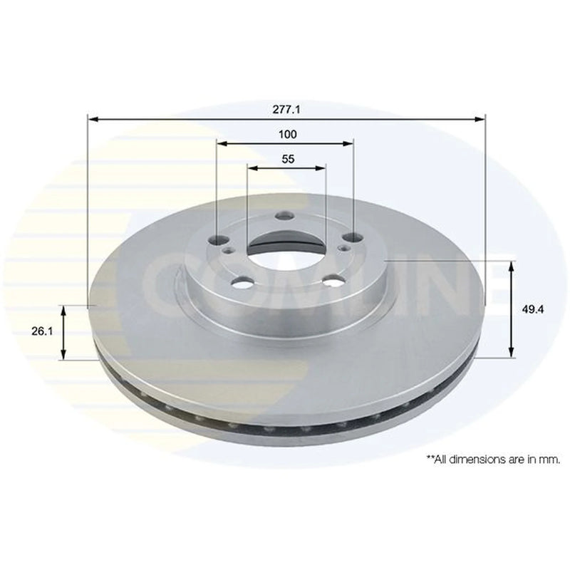 Comline 2 x Vented Front Brake Discs ADC01109V