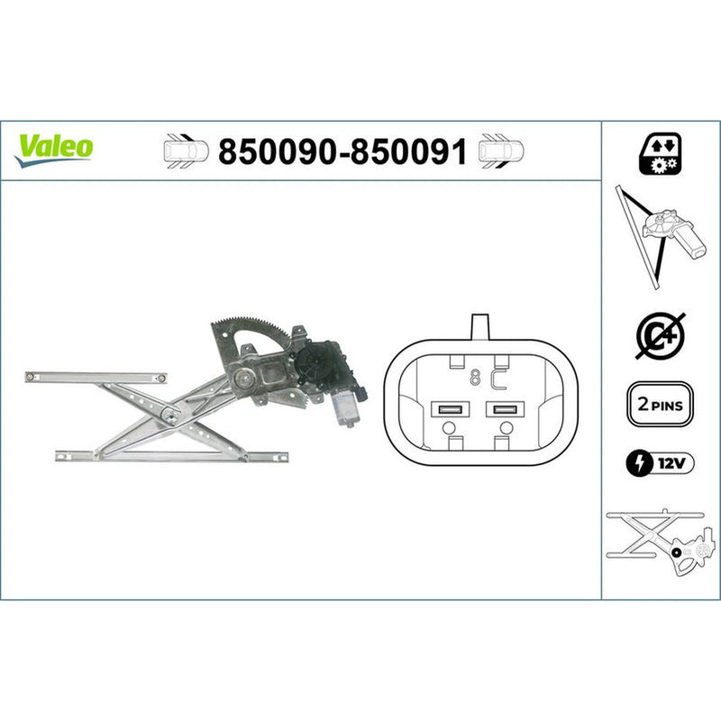 Valeo Electric Window Regulator Lifter Left Front 850090